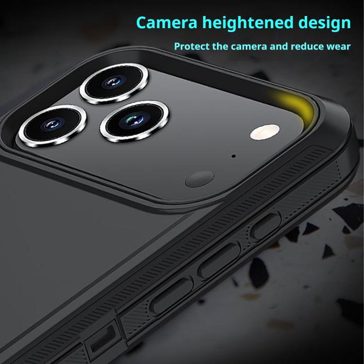 For iPhone 17 Pro Max Kalebol Shockproof PC Hybrid TPU Phone Case with Back Clip(Black) - free shipping - PMC TechLife - Order now!