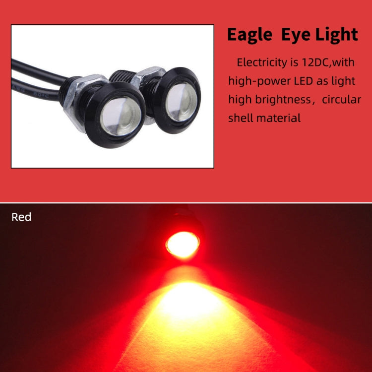 10 PCS 18mm 1.5W DC9-80V Motorcycle Eagle Eye Light Single Lens(Red Light) - Eagle Eye Lights by PMC Jewellery | Online Shopping South Africa | PMC Jewellery | Buy Now Pay Later Mobicred