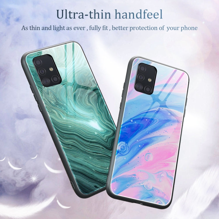 For Samsung Galaxy A51 Marble Pattern Glass Protective Case(DL06) - Galaxy Phone Cases by PMC Jewellery | Online Shopping South Africa | PMC Jewellery