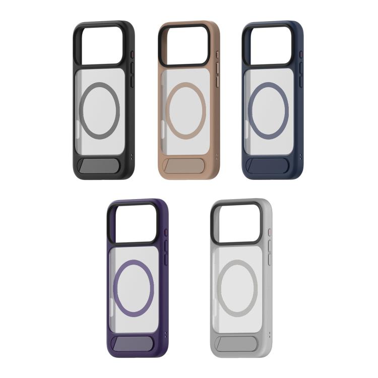 For iPhone 17 Kalebol MagSafe Invisible Tilt Holder PC Hybrid TPU Case(Grey White) - iPhone 17 Cases by Kalebol | Online Shopping South Africa | PMC TechLife | Buy Now Pay Later Mobicred