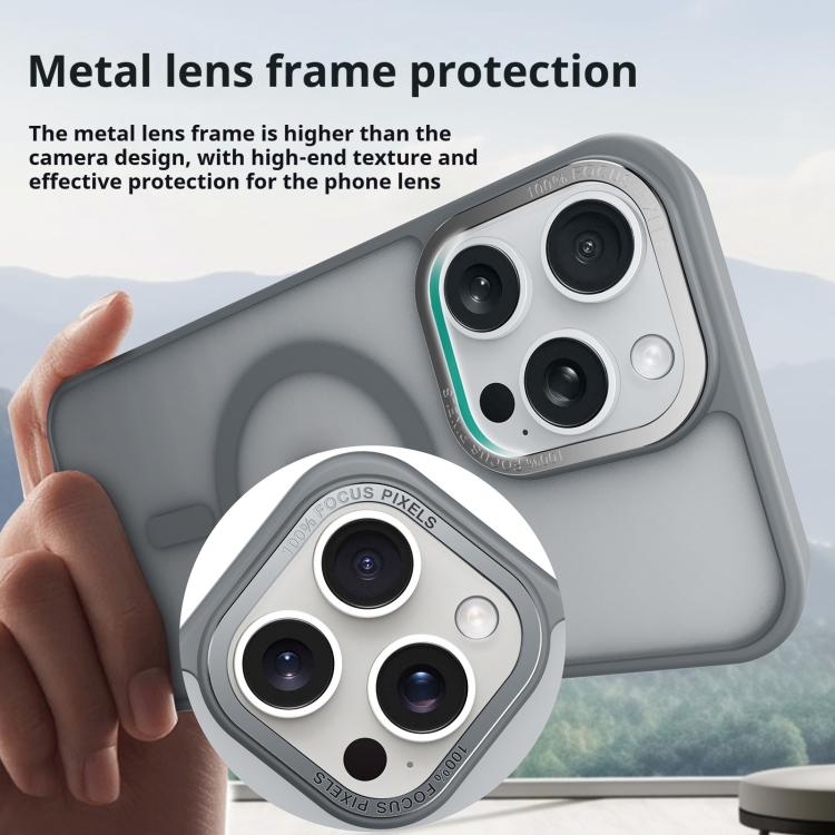 For iPhone 17 Kalebol Metal Lens Frame MagSafe Frosted PC Phone Case(Black) - free shipping - PMC TechLife - Order now!