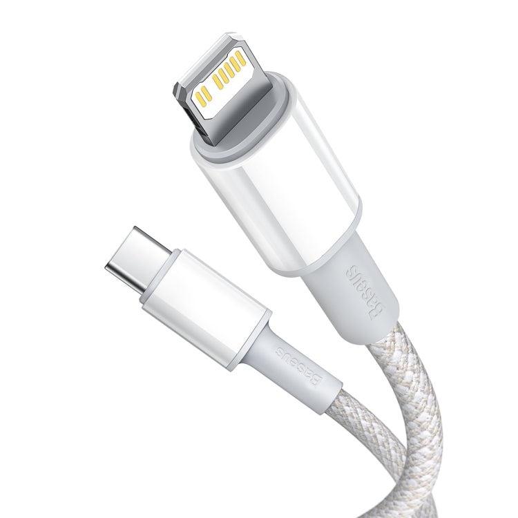 Baseus 20W Type-C / USB-C to 8 Pin PD High-density Braided Fast Charging Data Cable, Length: 1m(White) - Normal Style Cable by Baseus | Online Shopping South Africa | PMC Jewellery | Buy Now Pay Later Mobicred