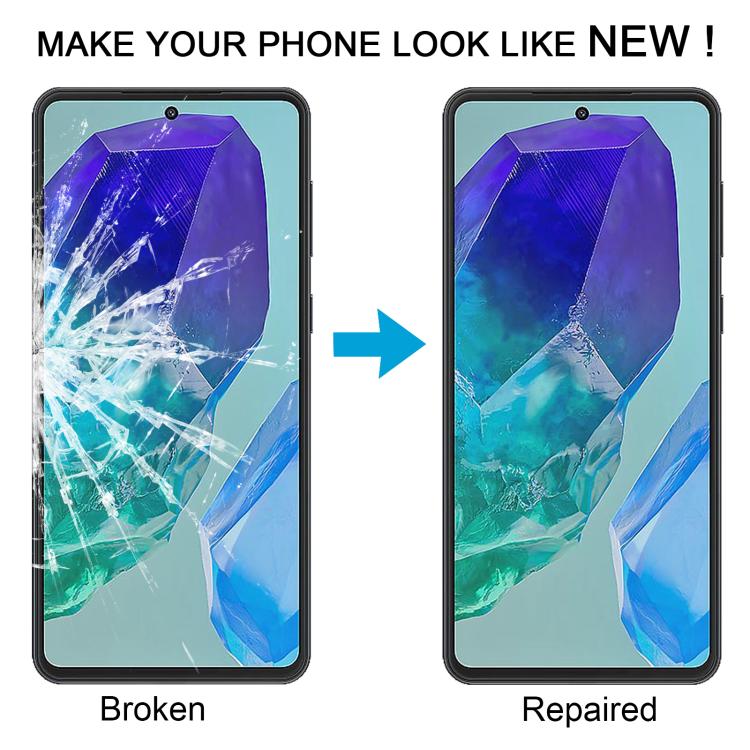 For Samsung Galaxy M55 SM-M556B 10pcs Front Screen Outer Glass Lens with OCA Optically Clear Adhesive - free shipping - PMC TechLife - Order now!