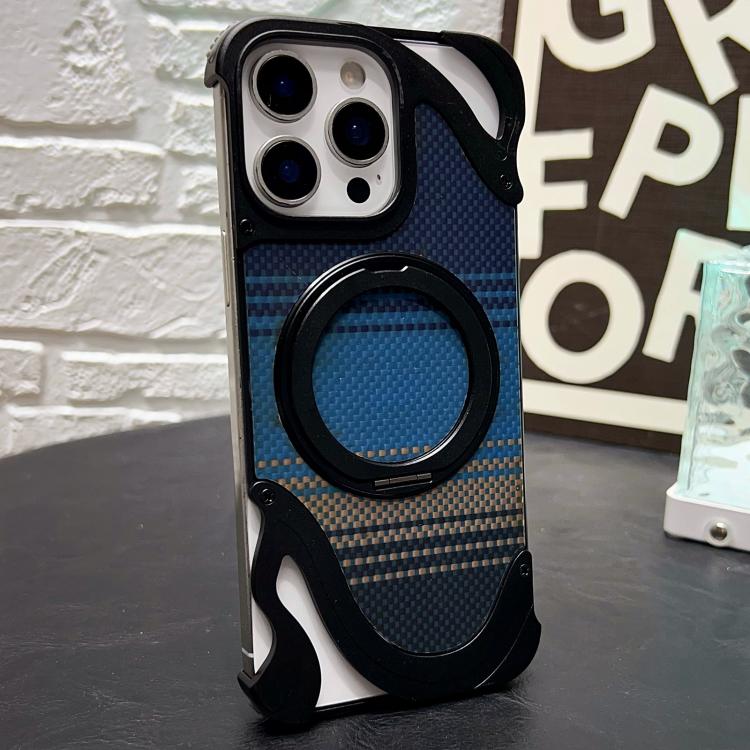 For iPhone 15 Pro Metal Frameless 360 Degree Rotation Holder MagSafe Phone Case(Black) - free shipping - PMC TechLife - Order now!