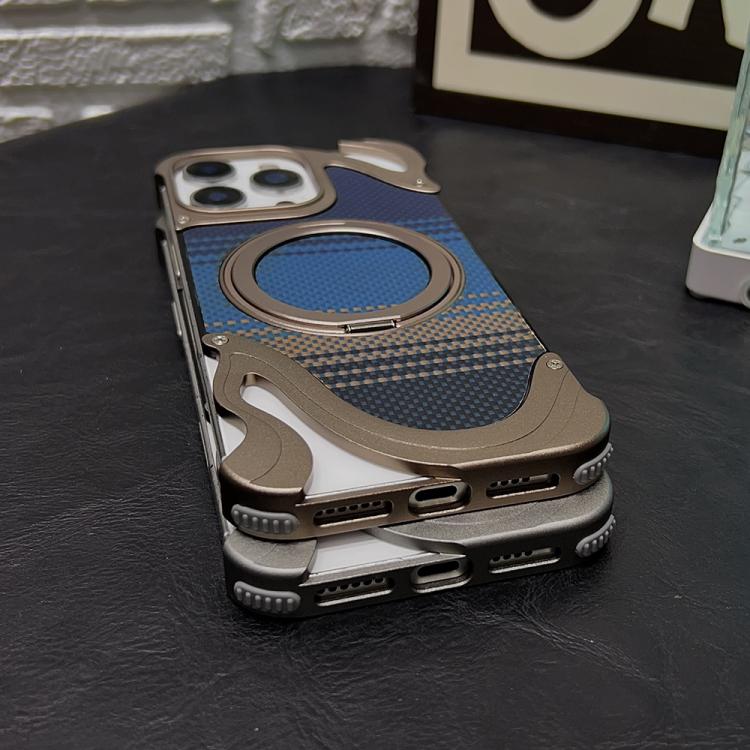 For iPhone 15 Pro Metal Frameless 360 Degree Rotation Holder MagSafe Phone Case(Black) - free shipping - PMC TechLife - Order now!