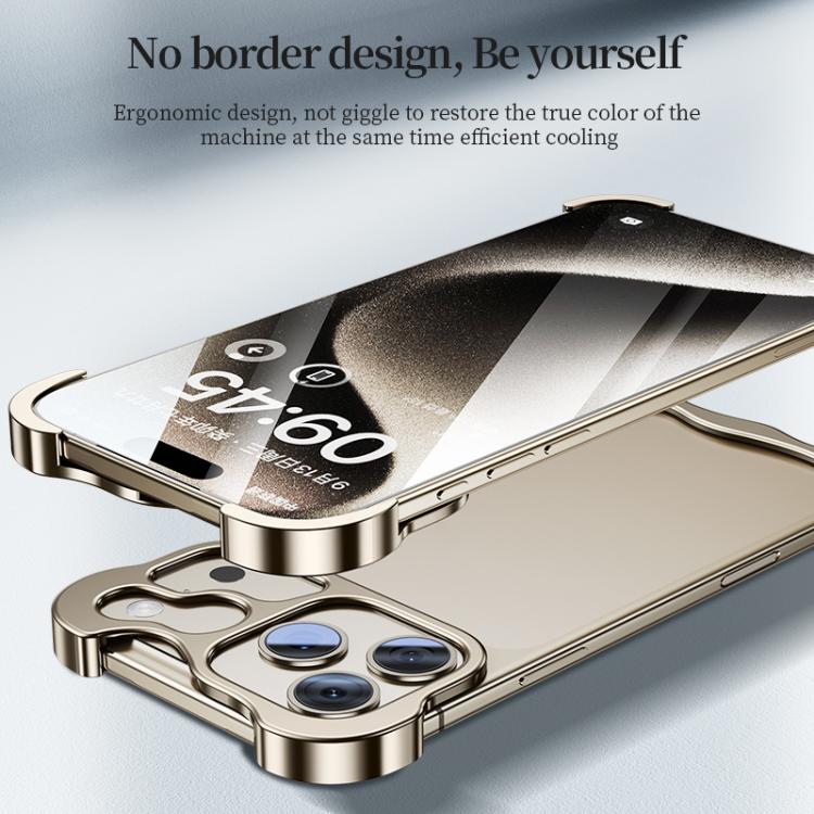 For iPhone 17 Pro Max Frameless Metal Corner Pad Phone Case with Lens Film(Silver) - free shipping - PMC TechLife - Order now!