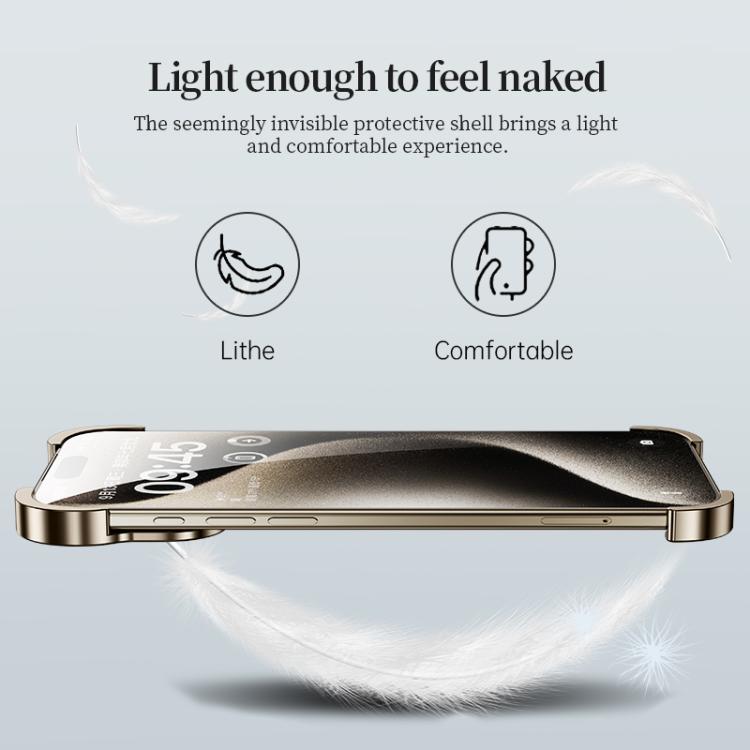 For iPhone 17 Pro Frameless Metal Corner Pad Phone Case with Lens Film(Grey) - free shipping - PMC TechLife - Order now!