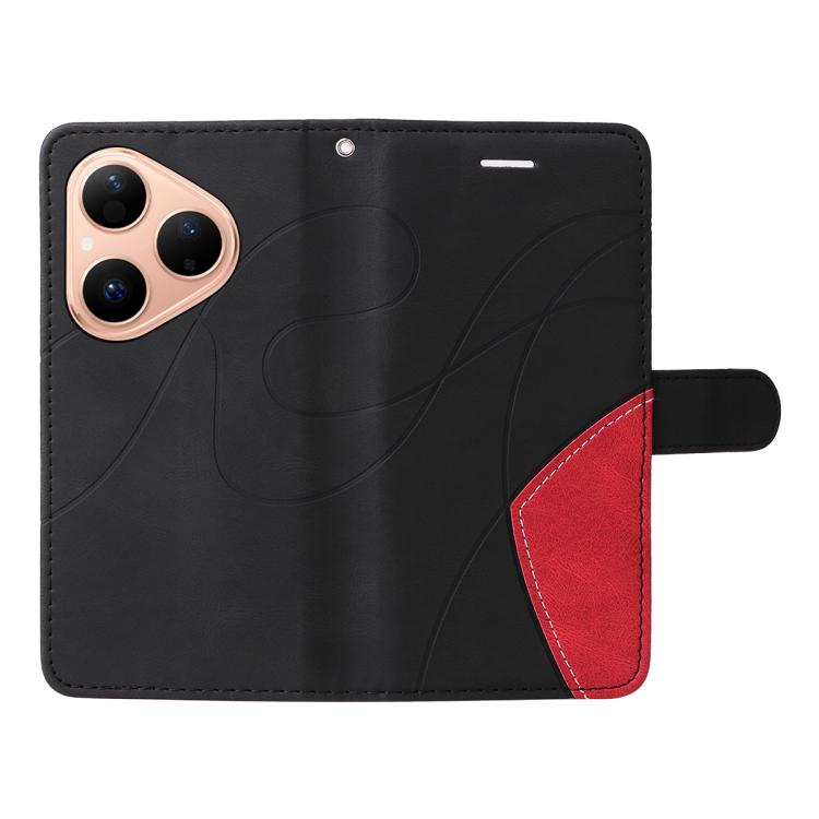 For Huawei Pura 80 5G Dual-color Splicing Flip Leather Phone Case(Black) - free shipping - PMC TechLife - Order now!