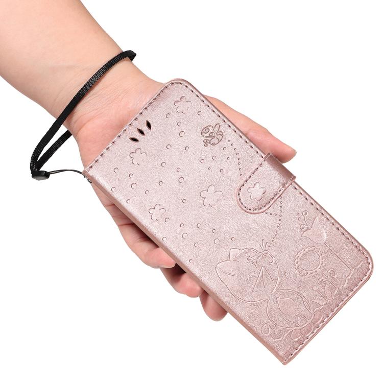 For Nothing Phone 3 Cat and Bee Embossed Flip Leather Phone Case(Rose Gold) - free shipping - PMC TechLife - Order now!