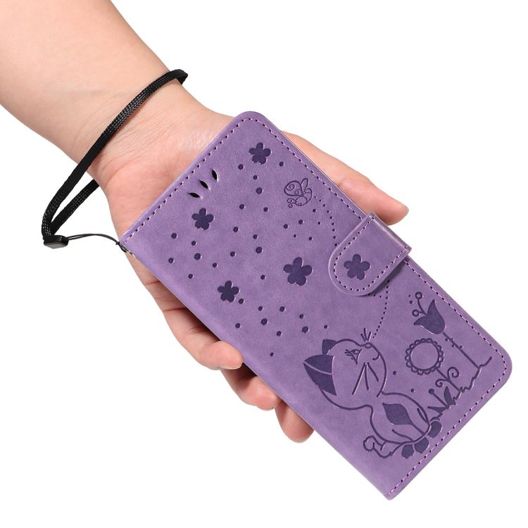 For Nothing Phone 3A Cat and Bee Embossed Flip Leather Phone Case(Purple) - free shipping - PMC TechLife - Order now!