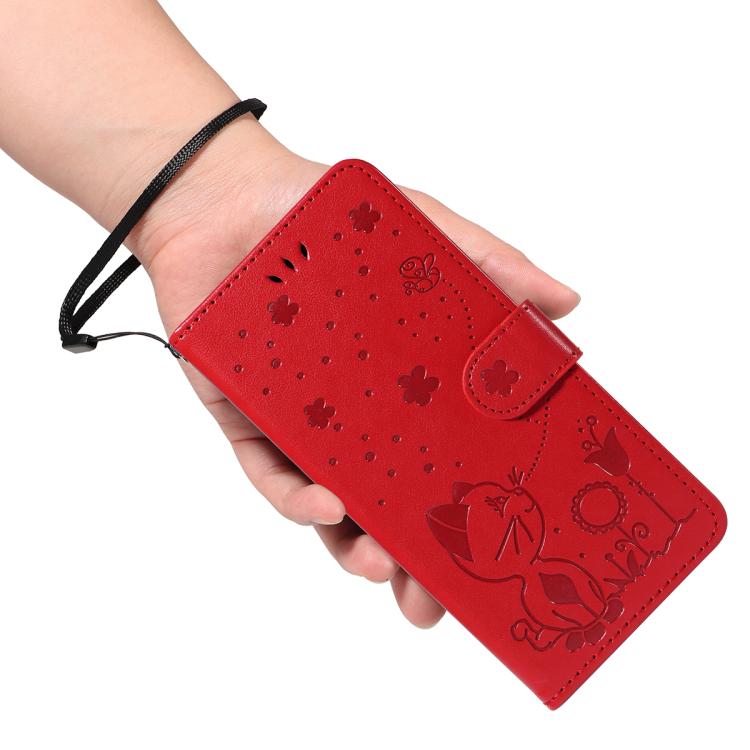 For Huawei Pura 80 Pro 5G Cat and Bee Embossed Flip Leather Phone Case(Red) - free shipping - PMC TechLife - Order now!