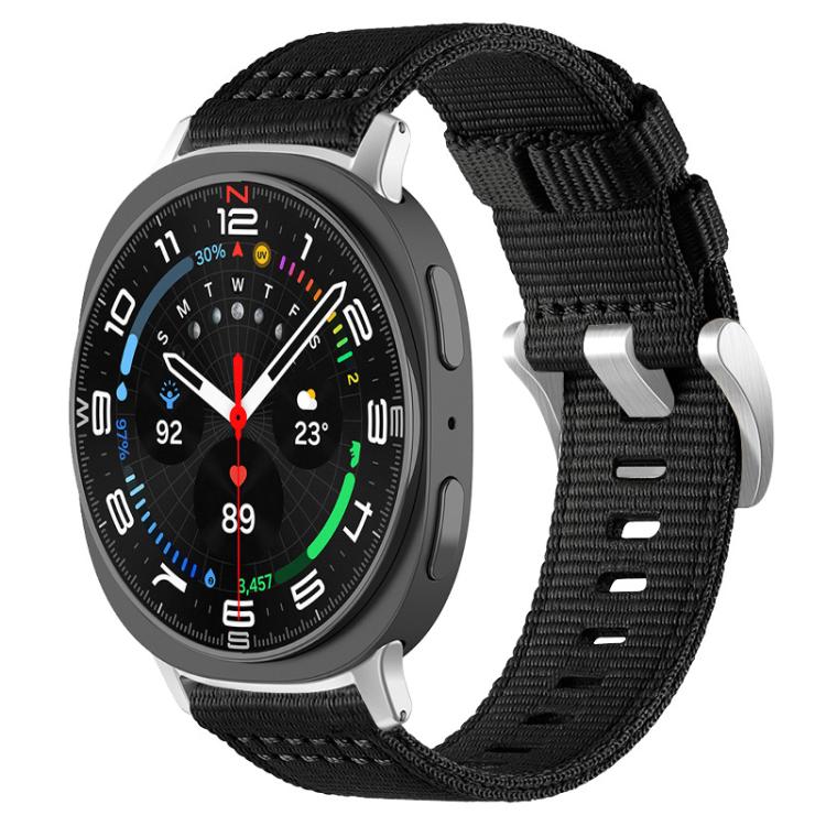 For Samsung Galaxy Watch8 / 8 Classic xDfind Two-section Nylon Watch Band(Black) - free shipping - PMC TechLife - Order now!