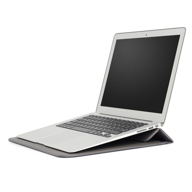 PU Leather Ultra-thin Envelope Bag Laptop Bag for MacBook Air / Pro 15 inch, with Stand Function(Space Gray) - Protective Bags by PMC Jewellery | Online Shopping South Africa | PMC Jewellery | Buy Now Pay Later Mobicred