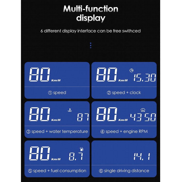 L3 HUD Head-up Display Car OBD2 Digital Display - Head Up Display System by PMC Jewellery | Online Shopping South Africa | PMC Jewellery | Buy Now Pay Later Mobicred