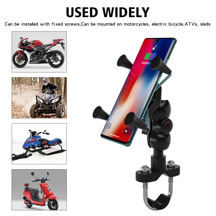 WUPP CS-1133A1 Motorcycle Four-claw X Shape Adjustable Mobile Phone Holder Bracket, Double Tap Buckle Version - Holder by WUPP | Online Shopping South Africa | PMC Jewellery | Buy Now Pay Later Mobicred