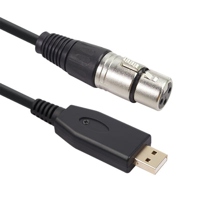 US18 USB to XLR Female Microphone Recording Cable, Cable Length:3m(Black) - Microphone Audio Cable & Connector by PMC Jewellery | Online Shopping South Africa | PMC Jewellery | Buy Now Pay Later Mobicred