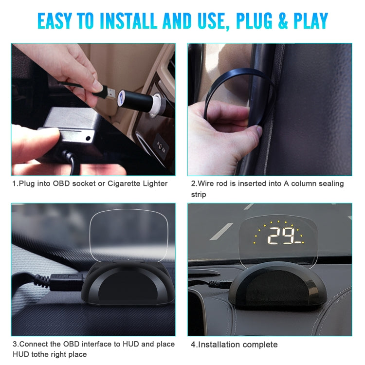 C700S OBD2 + GPS Mode Car HUD Head-up Display Fault Alarm - Head Up Display System by PMC TechLife | Online Shopping South Africa | PMC TechLife | Buy Now Pay Later Mobicred