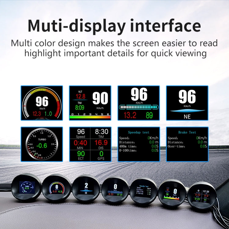 P11 OBD2 + GPS Mode Car HUD Head-up Display Water Temperature / Vehicle Speed / Voltage / Fuel Consumption Display, Speed Alarm - Head Up Display System by PMC Jewellery | Online Shopping South Africa | PMC Jewellery | Buy Now Pay Later Mobicred