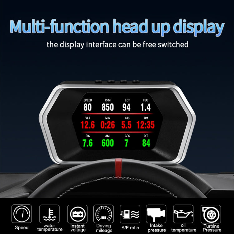 P17 Car HUD Head-up Display GPS Speed Meter Car OBD2 Fault Elimination Code - Head Up Display System by PMC Jewellery | Online Shopping South Africa | PMC Jewellery | Buy Now Pay Later Mobicred