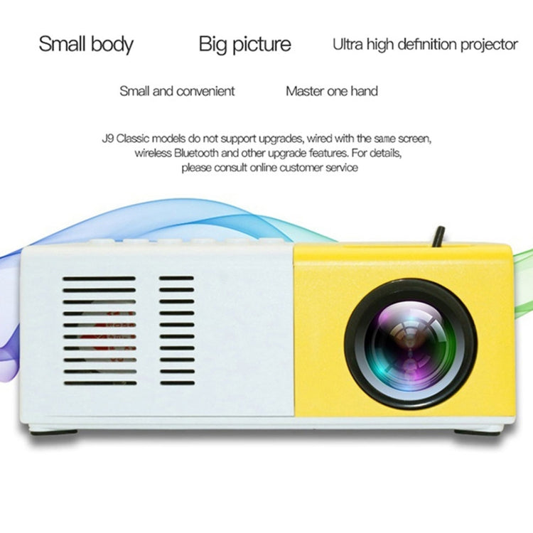 J9 1920x1080P 15 ANSI Portable Home Theater Mini LED HD Digital Projector, Basic Version, US Plug(Yellow White) - Mini Projector by PMC Jewellery | Online Shopping South Africa | PMC Jewellery | Buy Now Pay Later Mobicred