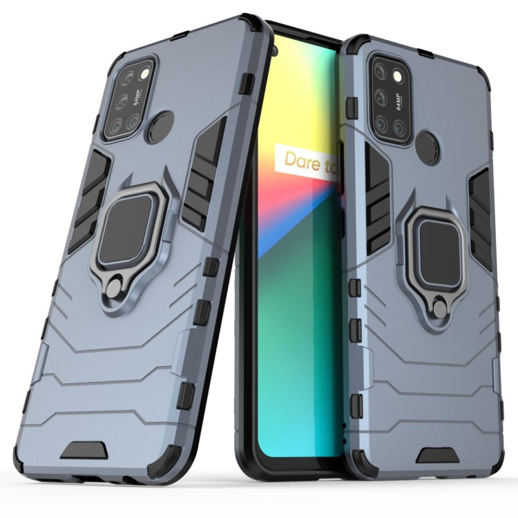 For OPPO Realme 7i Shockproof PC + TPU Protective Case with Magnetic Ring Holder(Navy Blue) - Realme Cases by PMC TechLife | Online Shopping South Africa | PMC TechLife | Buy Now Pay Later Mobicred