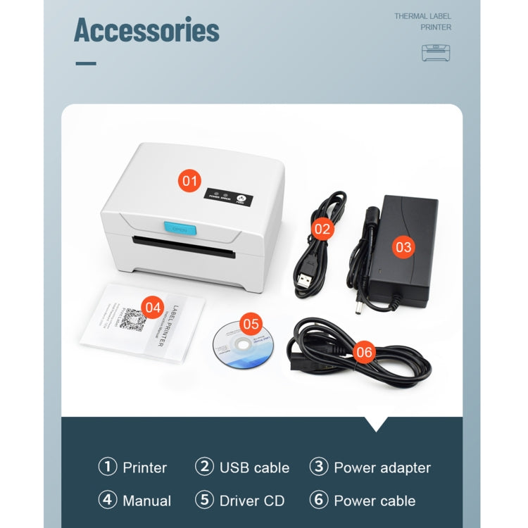 ZJ-8600 76x130 Single Paper Waybill Express Bill Label Printer, EU Plug - Receipt Printers by PMC Jewellery | Online Shopping South Africa | PMC Jewellery | Buy Now Pay Later Mobicred