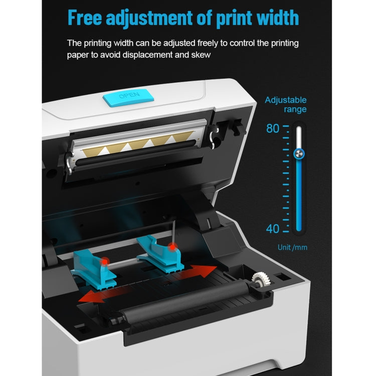 ZJ-8600 76x130 Single Paper Waybill Express Bill Label Printer, EU Plug - Receipt Printers by PMC Jewellery | Online Shopping South Africa | PMC Jewellery | Buy Now Pay Later Mobicred