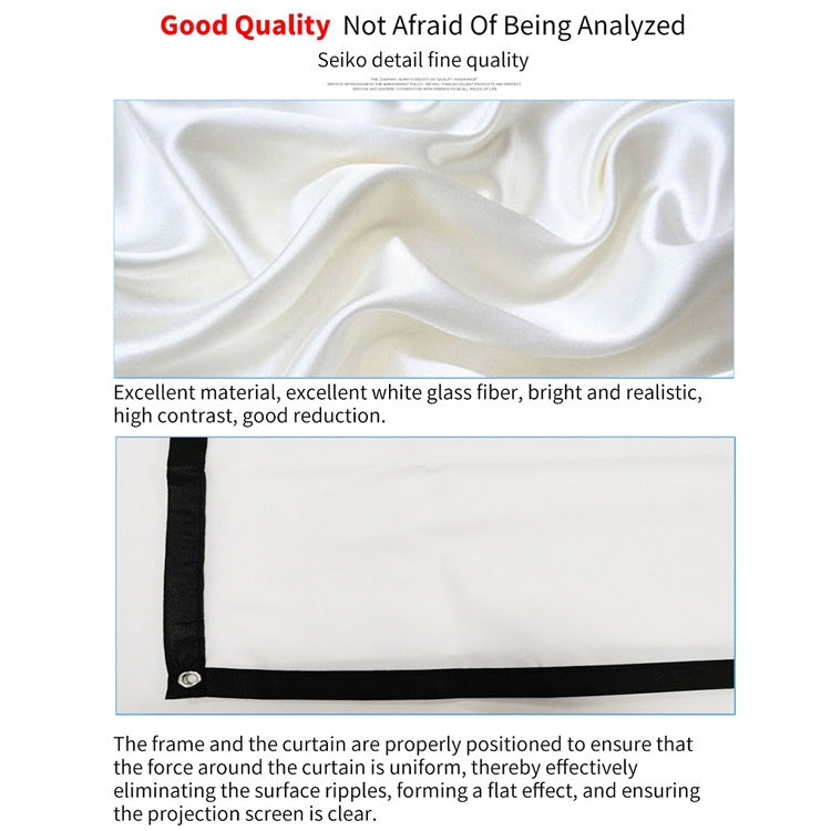 Simple Folding Thin Polyester Projector Film Curtain, Size:120 inch (16:9) Projection Area: 265 x 150cm - free shipping - PMC TechLife - Order now!