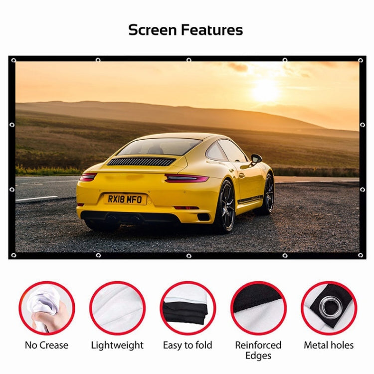 Simple Folding Thin Polyester Projector Film Curtain, Size:120 inch (4:3) Projection Area: 240x180cm - Film Curtains by PMC TechLife | Online Shopping South Africa | PMC TechLife | Buy Now Pay Later Mobicred