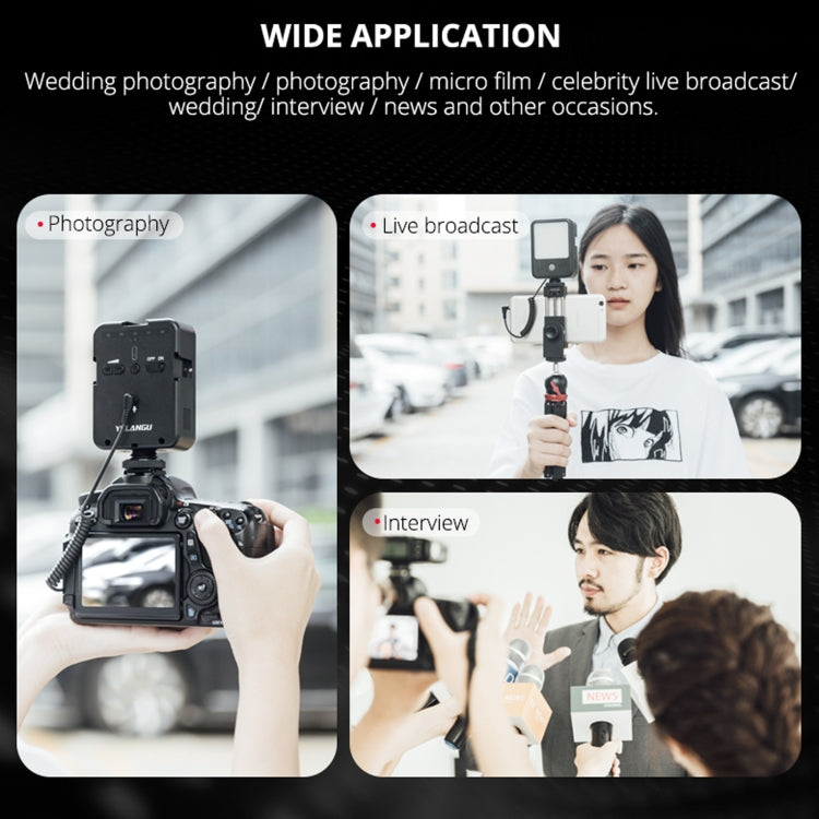 YELANGU LED02 Live Broadcast Micro Film Reporter Interview Recording Microphone Light - Selfie Light by YELANGU | Online Shopping South Africa | PMC Jewellery | Buy Now Pay Later Mobicred