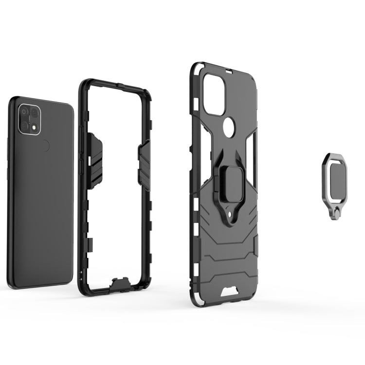 For OPPO A15 PC + TPU Shockproof Protective Case with Magnetic Ring Holder(Black) - OPPO Cases by PMC Jewellery | Online Shopping South Africa | PMC Jewellery | Buy Now Pay Later Mobicred