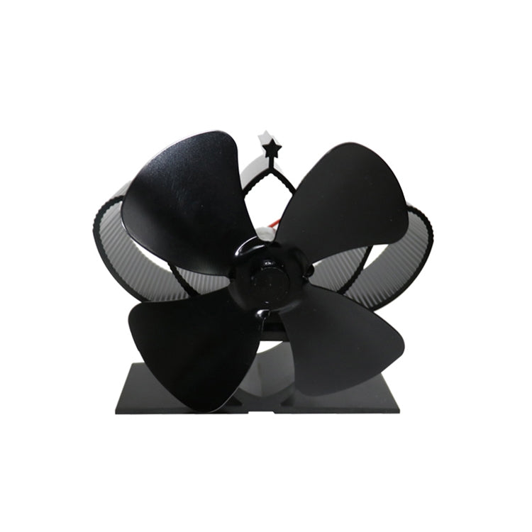YL201 4-Blade High Temperature Metal Heat Powered Fireplace Stove Fan (Black) - Fireplace Fan by PMC TechLife | Online Shopping South Africa | PMC TechLife