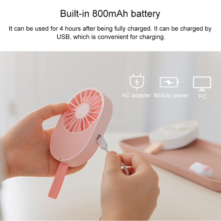LLD-17 0.7-1.2W Ice Cream Shape Portable 2 Speed Control USB Charging Handheld Fan with Lanyard (Green) - Electric Fans by PMC TechLife | Online Shopping South Africa | PMC TechLife | Buy Now Pay Later Mobicred