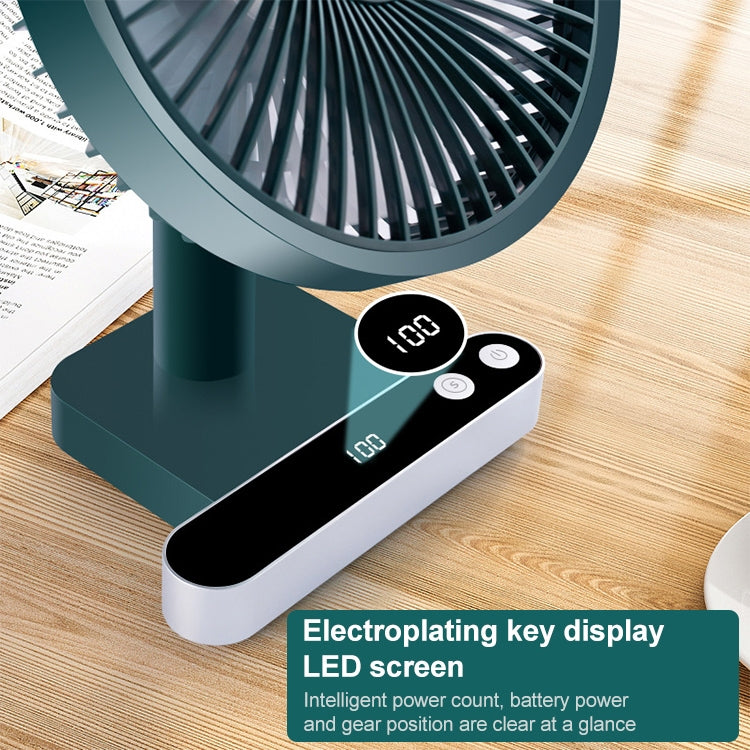 F702 Automatic Shaking Desktop Electric Fan with LED Display (Green) - Electric Fans by PMC Jewellery | Online Shopping South Africa | PMC Jewellery | Buy Now Pay Later Mobicred