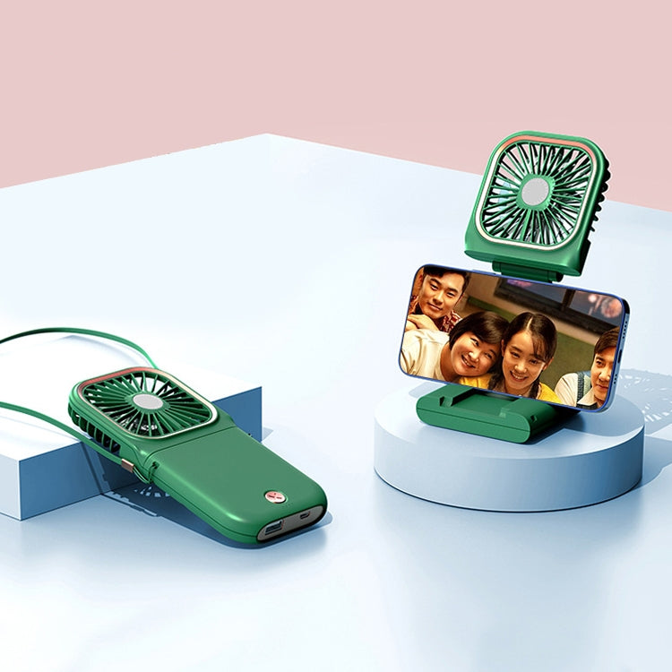 F30 Electroplating Handheld Fan Portable Desktop Folding Mute USB Hanging Neck Fan, Upgraded Version (Green) - Electric Fans by PMC Jewellery | Online Shopping South Africa | PMC Jewellery | Buy Now Pay Later Mobicred