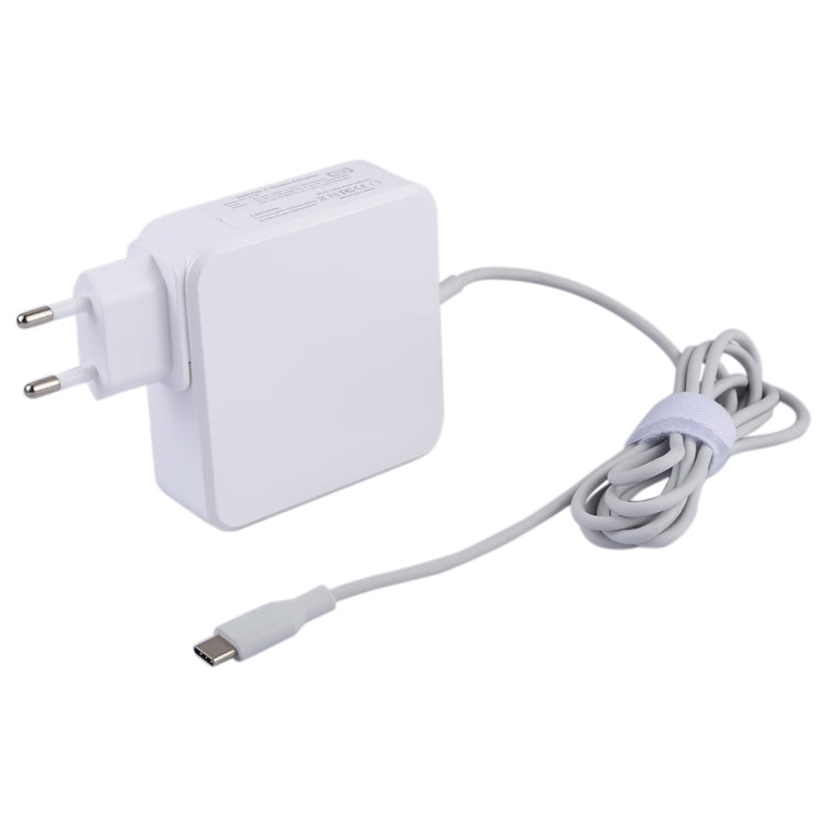 87W USB-C / Type-C Power Adapter Portable Charger with 1.8m Charging Cable, EU Plug(White) - USB Charger by PMC Jewellery | Online Shopping South Africa | PMC Jewellery | Buy Now Pay Later Mobicred