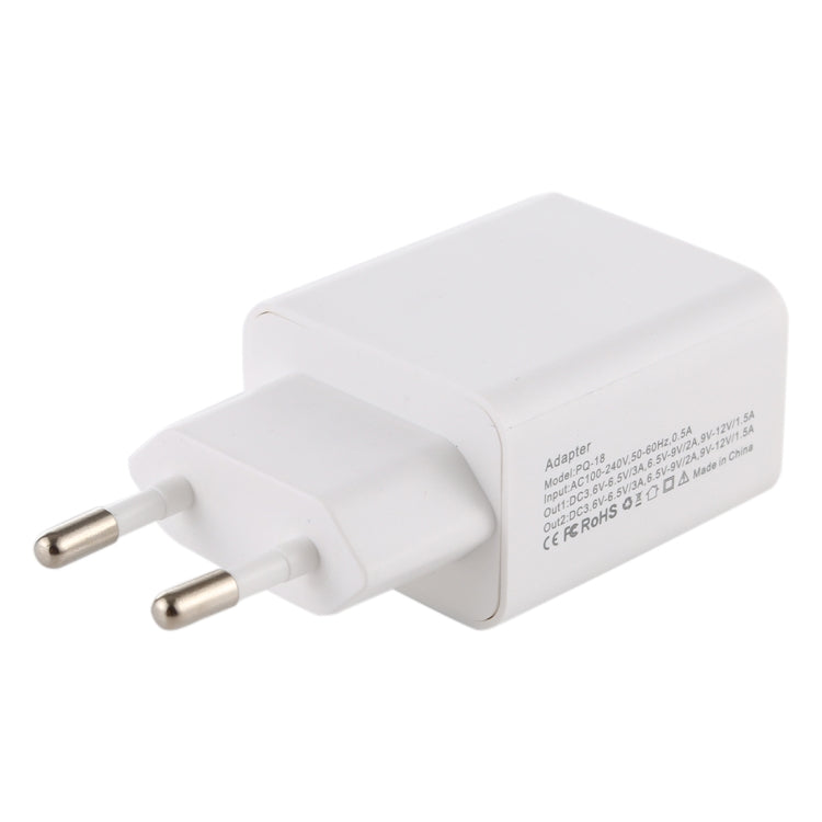 18W Power Adapter Plug Adapter EU Plug - Plug Adaptor by PMC TechLife | Online Shopping South Africa | PMC TechLife | Buy Now Pay Later Mobicred