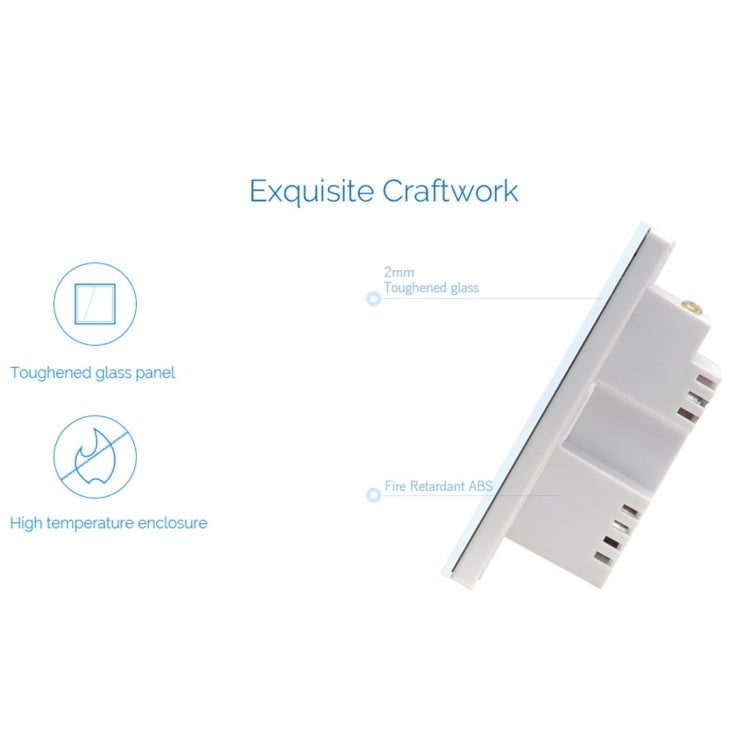 WS-UK-03 EWeLink APP & Touch Control 2A 3 Gangs Tempered Glass Panel Smart Wall Switch, AC 90V-250V, UK Plug - free shipping - PMC TechLife - Order now!