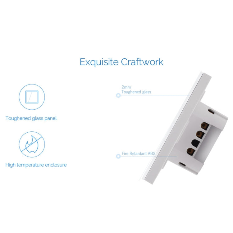 WS-EU-02 EWeLink APP & Touch Control 2A 2 Gangs Tempered Glass Panel Smart Wall Switch, AC 90V-250V, EU Plug - Smart Socket by PMC TechLife | Online Shopping South Africa | PMC TechLife | Buy Now Pay Later Mobicred