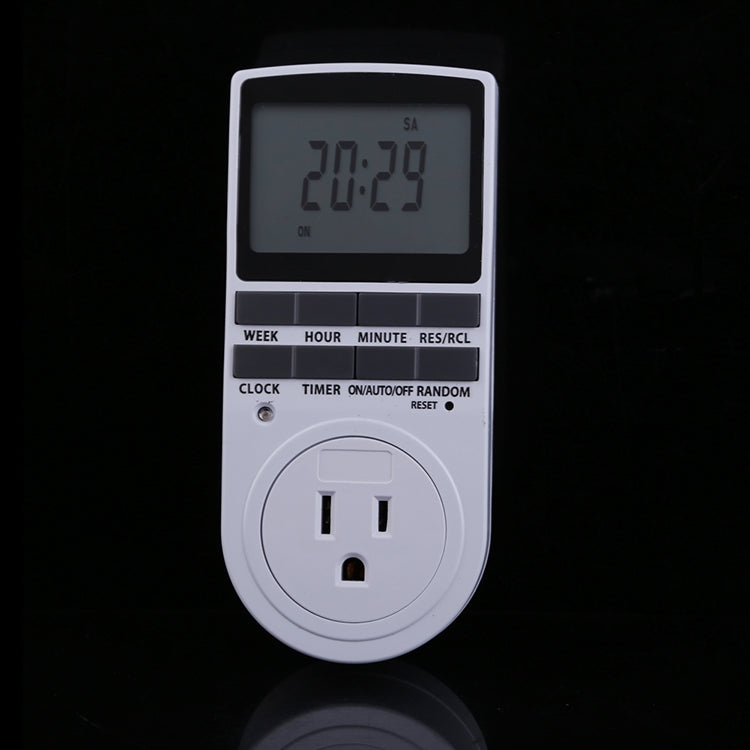 AC 120V Smart Home Plug-in Programmable LCD Display Clock Summer Time Function 12/24 Hours Changeable Timer Switch Socket, US Plug - Energy Saving Timer Socket by PMC TechLife | Online Shopping South Africa | PMC TechLife | Buy Now Pay Later Mobicred