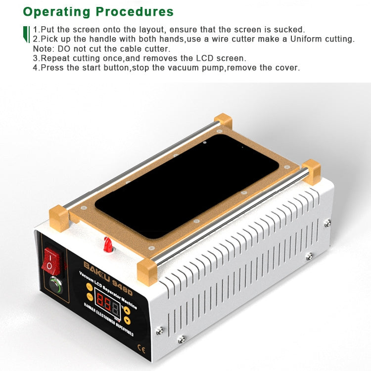 BAKU BK-948D 500W Vacuum Anti-static LCD Touch Panel Separator Machine, AC 220V EU Plug - free shipping - PMC TechLife - Order now!