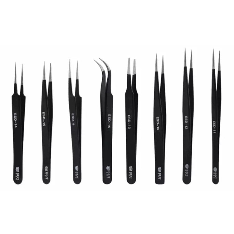 BEST BST-12 Precision Anti-static ESD Stainless Steel Tweezers - free shipping - PMC TechLife - Order now!