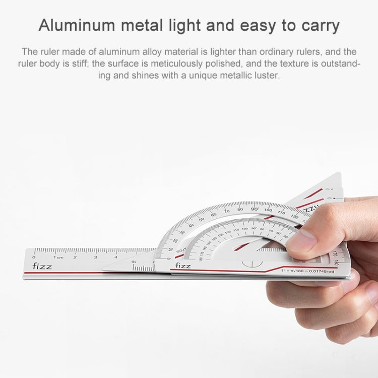 Original Xiaomi Youpin Fizz Aluminum Alloy Ruler Set Ruler Drawing Measurement Geometric Triangle Protractor (Red) - Rulers by Xiaomi | Online Shopping South Africa | PMC Jewellery | Buy Now Pay Later Mobicred