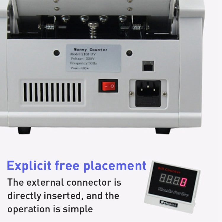 2108UV/IR 110V Portable Multi-Currency Money Counter, Specification: US Plug - Currency Counter by PMC TechLife | Online Shopping South Africa | PMC TechLife | Buy Now Pay Later Mobicred