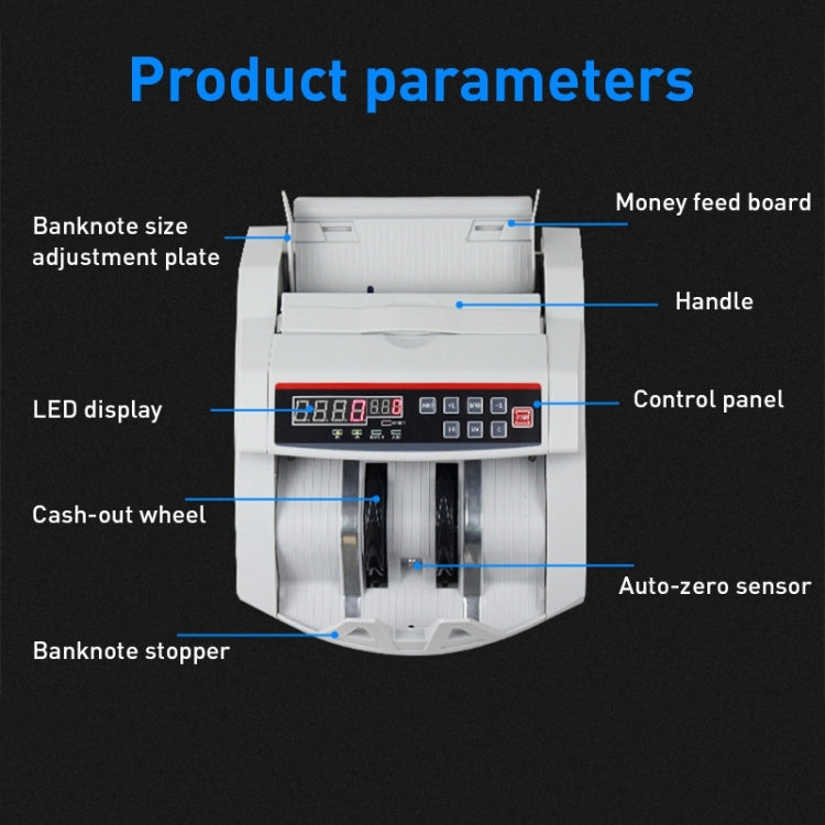 2108UV/IR 220V Multi-Currency Currency Counter, Specification: EU Plug - Currency Counter by PMC TechLife | Online Shopping South Africa | PMC TechLife | Buy Now Pay Later Mobicred
