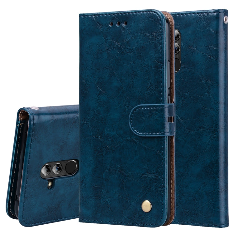 Business Style Oil Wax Texture Horizontal Flip Leather Case for Huawei Mate 20 Lite, with Holder & Card Slots & Wallet (Blue) - Huawei Cases by PMC Jewellery | Online Shopping South Africa | PMC Jewellery | Buy Now Pay Later Mobicred