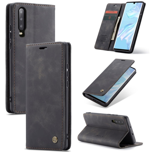 CaseMe-013 Multifunctional Retro Frosted Horizontal Flip Leather Case for Huawei P30, with Card Slot & Holder & Wallet (Black) - Huawei Cases by CaseMe | Online Shopping South Africa | PMC Jewellery | Buy Now Pay Later Mobicred