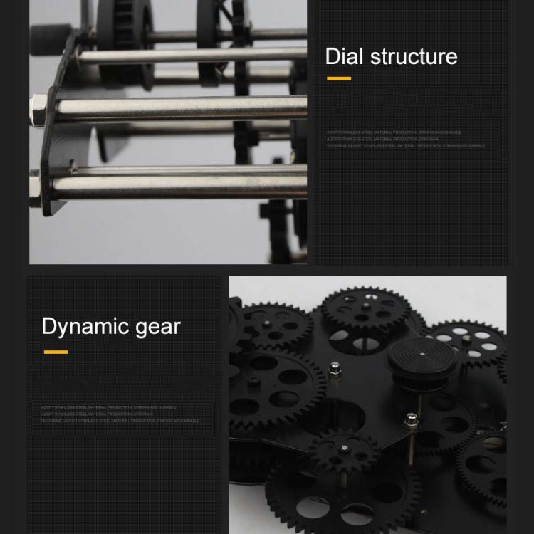 Home Simple European Style Triangular Mechanical Gears Wall Clock (Black) - Wall Clock by PMc TechLife | Online Shopping South Africa | PMc TechLife | Buy Now Pay Later Mobicred