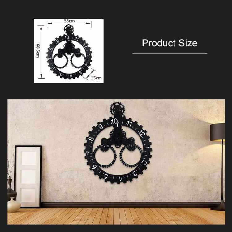 Home Simple European Style Triangular Mechanical Gears Wall Clock (Black) - Wall Clock by PMc TechLife | Online Shopping South Africa | PMc TechLife | Buy Now Pay Later Mobicred