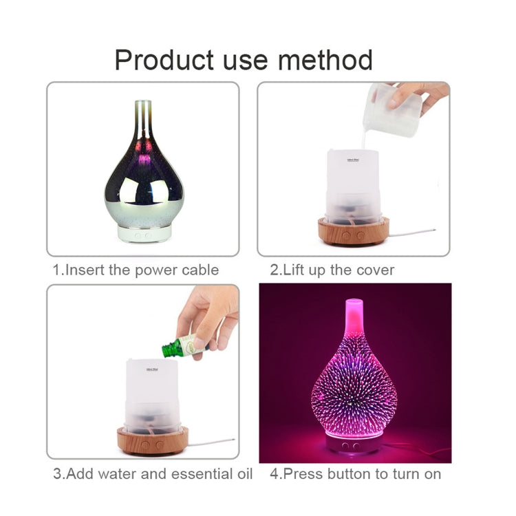 Mini 100ml Household Humidifier Ultrasonic Creative Purification 3D Glass Aromatherapy Machine Automatic Alcohol Sprayer, EU Plug - free shipping - PMC TechLife - Order now!